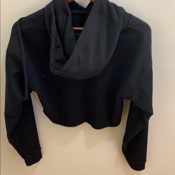 Women’s Cropped Black Sweatshirt Hoody Size L - Picture 4 of 4